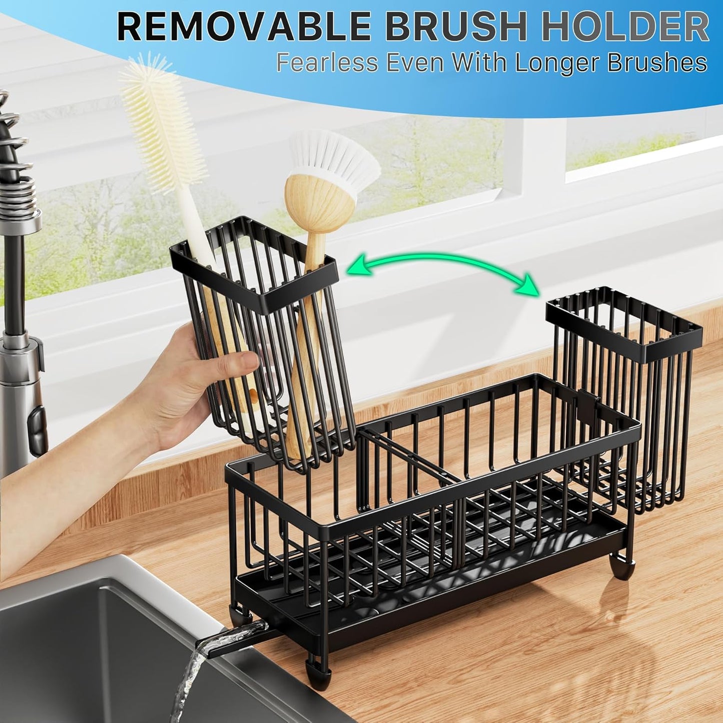 2-Tier Kitchen Sink Organizer – Rustproof Stainless Steel Storage Rack with Drain Tray