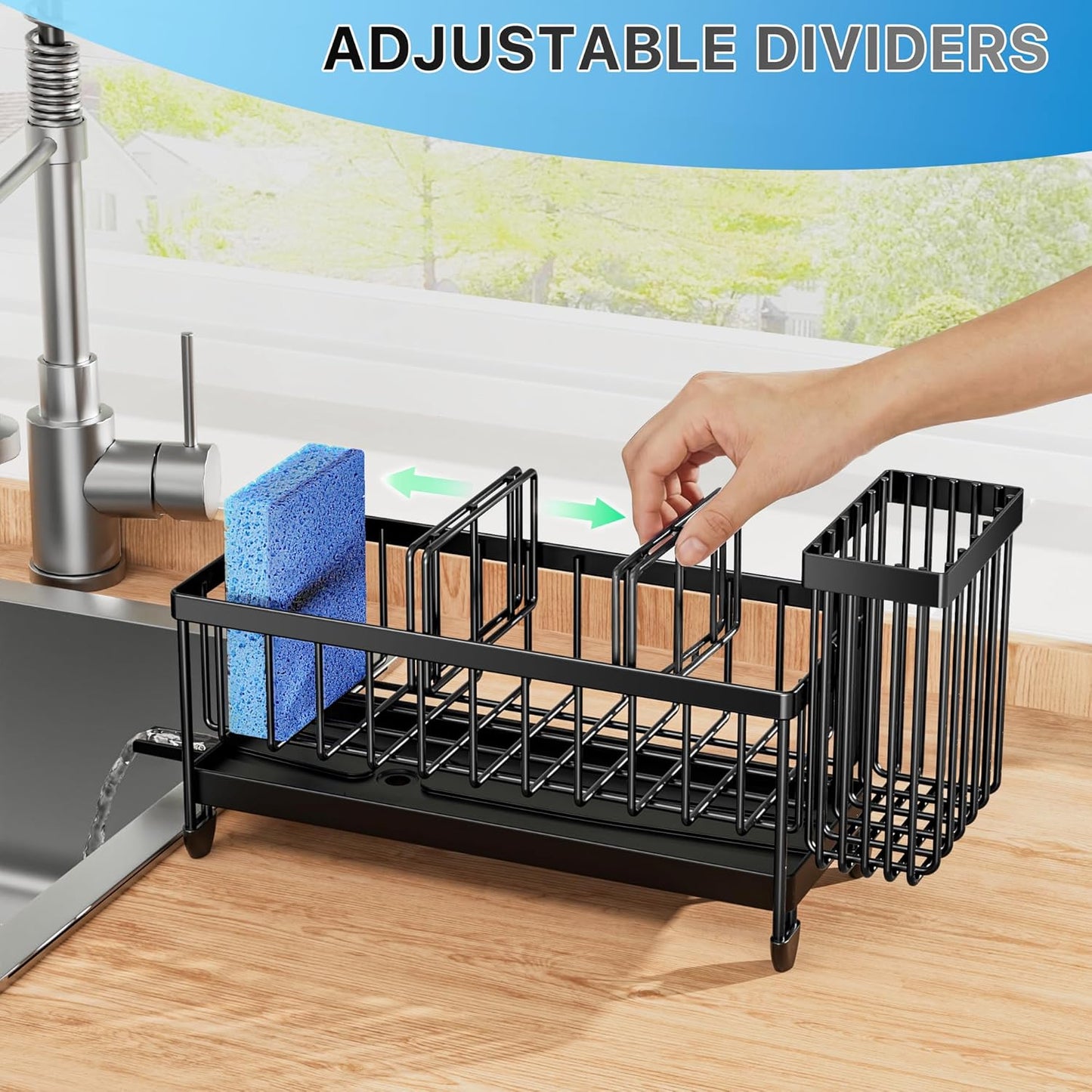 2-Tier Kitchen Sink Organizer – Rustproof Stainless Steel Storage Rack with Drain Tray