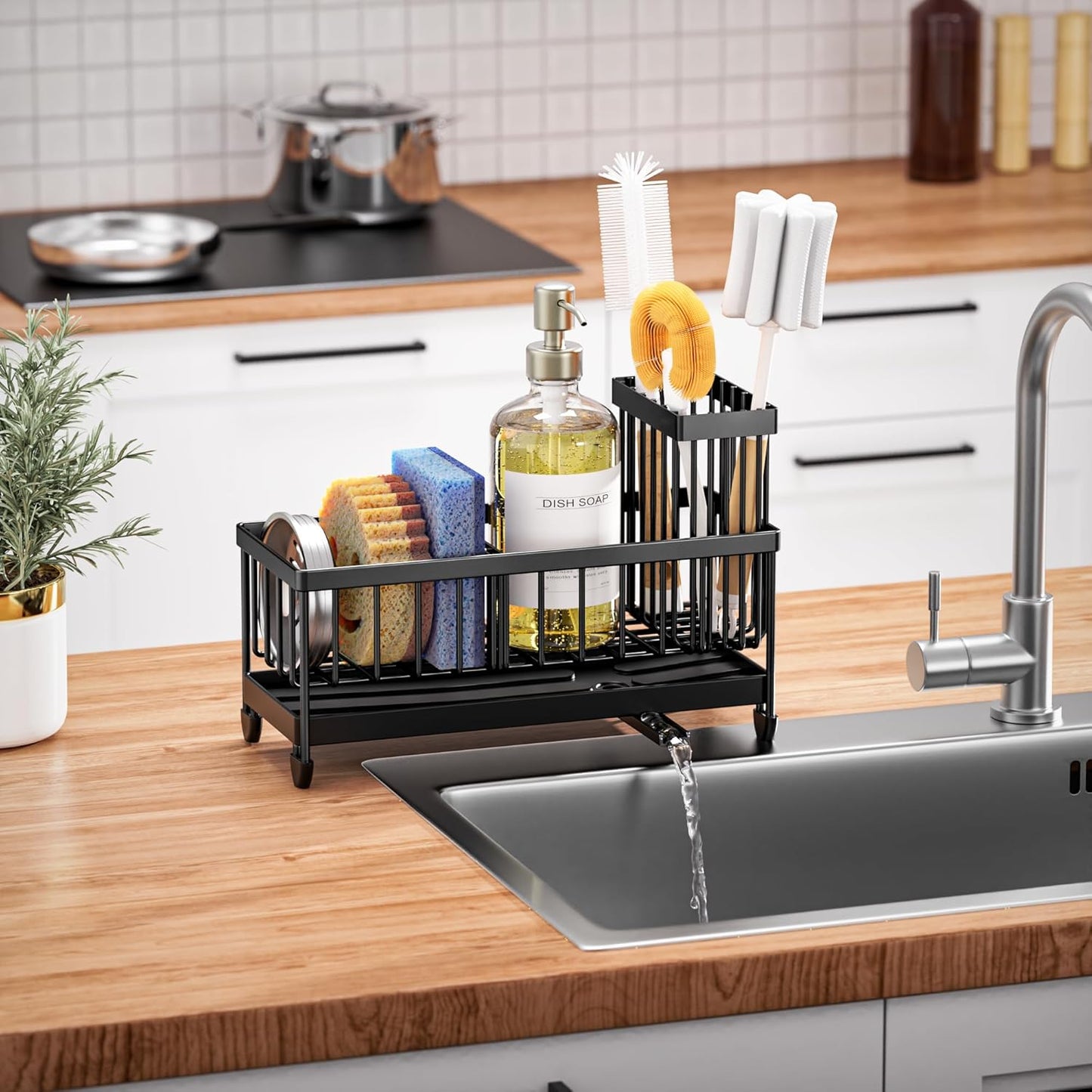 2-Tier Kitchen Sink Organizer – Rustproof Stainless Steel Storage Rack with Drain Tray